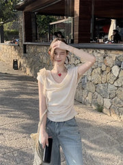 Hnewly Fashion T Shirts Women Flowers Swinging Collar Short Sleeve Summer Fashion Sweet Elegant Tops Female Casual Tshirt