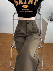 Hnewly Korean High Waist Wide Leg Trousers Female Fall Summer Casual Loose Office Lady Suit Pants Fashion Baggy Outwear Clothing