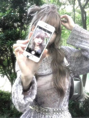 Hnewly Fashion Slash Neck Hollow Out Pullovers Y2k Grunge Long Sleeve Sweaters Mujer Vintage Simple New Loose Knitted Tops Women