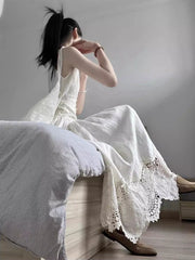 Hnewly Sleeveless 2000s Vintage Y2k Midi Dress Women Casual Elegant One Piece Dress Korean Fashion Outfits Even Party Beach Style