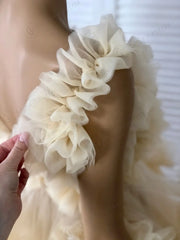 Hnewly Top and Skirt Maternity Dress For Photo Shoot Ruffles and Tiered Tulle Pregnancy Dresse Floor Length Babyshower Gowns