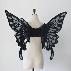 Hnewly Handmade Black White Butterfly Wings Lolita Back Decoration Gothic Animation Anime Cos Costume Props Angel Wings