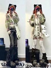 Hnewly American High Street Bell Bottom Jeans Vintage Washed Low-waist Denim Pants 2025 Summer New Loose Straight Wide Leg Pants