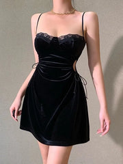 Hnewly Spring And Summer New Lace Sexy Soft Girl Fashion Waist Split Tight Sling Dress Plus Size Loose Solid Color Dress Elegant