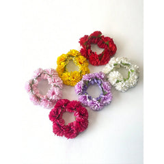 Hnewly 1pc Women's New Spring & Summer Solid Color Artificial Fabric Flower Hair Scrunchie, Suitable For Beach, Hawaii Vacation, Daily