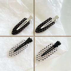 Lunivop Black White Polka Dot Acrylic Hair Clips Minimalist Secure Hold Suitable for Daily Wear Party Outfits Hair Styling Accessories