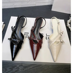 Hnewly Elegant Party Dress Shoes for Women Sandals Women's Pointed Toe Heels Designer Stripper Shoe Talon Low Heels Pumps Zapatos