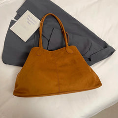 Lunivop Large Capacity Faux Suede Shoulder Bags Solid Simple Big Handbags Women Elegant Retro Female Bags New In Casual Totes