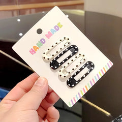 Lunivop Vintage Polka Dot Star Hair Clips Set Japanese Sweet Girlish Heart Geometric Flyaway BB Clips Kids Versatile Hairpins