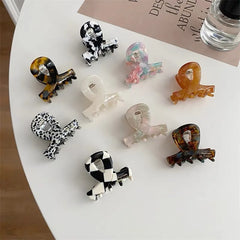 Hnewly 1PC Acetate Scratch Clip Small Half Tie Hair Clip Women Hair Volume Less Advanced Feeling Shark Clip Back of Head Hairpin