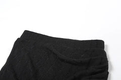 Hnewly New large size fashion women's sexy hot girl low waist tie hollowed wrinkles broken holes leisure flared pants pants pants