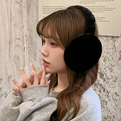 Hnewly Soft Plush Ear Warmer Winter Warm for Women Men Fashion Solid Color Earflap Outdoor Cold Protection EarMuffs Ear Cover