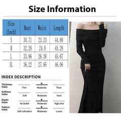 Hnewly DRESS TO IMPRESS One Shoulder Style Long Sleeved Dress For Women Fashionable Slim Fit And Slimming Effect Paired With French Long Skirt For Women