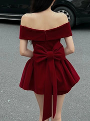 Hnewly Cutenew Bow Patchwork Dress Women Sexy Noble Chic Slash Neck Sleeveless Zip Ruffled Ruched Stretch Party Prom Banquet Bodycon