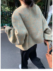 Hnewly Short Woolen Jackets Autumn/Winter Korean-Style Metal Single Breasted Round Neck Loose Rabbit Hair Women Wool Coats