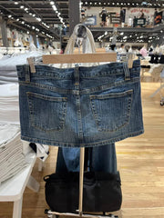 Hnewly American Vintage Denim Mini Skirts Women Summer Fashion High Waist Straigth Short Faldas Casual Fashion Streetwear Cotton Skirt