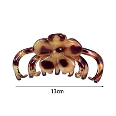 Hnewly 1PC Large 13CM Lazy Wind Temperament Grab Clip Summer Hair Volume More Translucent Curry Color System Plate Hair Clip Shark Clip