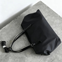 Hnewly Black Waterproof Nylon Gym Bag Large Capacity Travel Tote Bag For Men Women Versatile Handheld Shlouder Bag Yoga Bag Laptop Bag