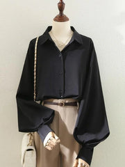 Hnewly Shirts Women Solid Simple Office Lady All-match Daily Temperament OL Creativity Special Tops Korean Style Modern Casual Classics