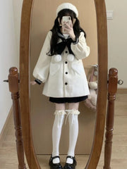 Hnewly cute winter outfits Sweet Japanese Kawaii Short Overcoats Women Lolita Thin Jacket Female 2000s Vintage Clothing Street Wear Dress Coats Y2k Autumn