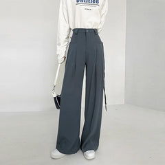 Hnewly Wide Leg Pants Ivory Womens Summer Linen Patchwork Wide-Legged Boho Young Lightweight Draped Resort Airy Trousers Highstreet Y2K