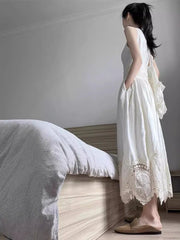 Hnewly Sleeveless 2000s Vintage Y2k Midi Dress Women Casual Elegant One Piece Dress Korean Fashion Outfits Even Party Beach Style