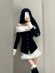 Hnewly trashy outfits Fashion Sexy Off Shoulder Long Sleeve Slim Fit Tops Women+ Y2k High Waist Bodycon Skirts Early Autum New Two Piece Sets