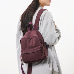Lunivop 100% Cotton Small Backpacks Women Solid Canvas Little Leisure Or Travel Bags Cute Cloth Child School Bags Shoulder Green Package
