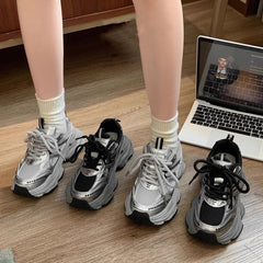 Hnewly Platform Sneakers for Women Casual Non Slip Thick Sole Sports Shoes Woman Comfortable Casual Sports Shoes Zapatos Mujer