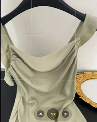 Hnewly Summer Elegant Ruffles Chic Female Midi Dresses New Classic Solid Color Fashion Chiffon Simple Casual S-L Women Dresses