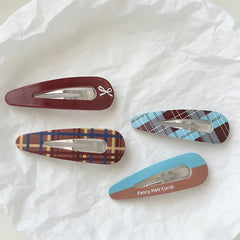 Lunivop New Mint chocolate plaid water drop hairpin cute girl versatile BB clip side bangs clip hair accessories