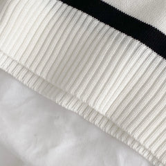 Hnewly Vintage Stripe Knitted T-Shirt Women's Spring Summer New Fashion All-matched O- Neck Short Sleeve Slim Short Shirt Tops