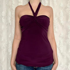 Hnewly Elegant Women Bandage Bow Tube Top Summer Casual Sleeveless Lace-up Halter Crop Tops Vintage 2000s Knitted Solid Vest y2k