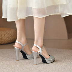Lunivop Gold Platform Sandals Women New High Heels Women Wedding Shoes Fashion Peep Toe Sandalias De Mujer