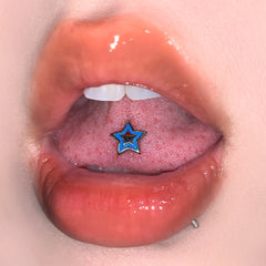 Hnewly Color Five Pointed Star Tongue Stud Spicy Girl Style Daily Party Puncture Jewelry