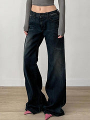 hnewly - Vintage Basic Low-Rise Loose Jeans hnewly