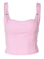 Hnewly Pink Strappy Crop Top