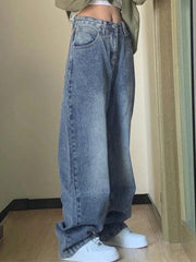Hnewly - Pocket Design Blue Wash Boyfriend Jeans Hnewly