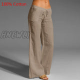 Celmia Oversized Women Vintage Wide Leg Pants Autumn Linen Palazzo Fashion Long Trouser Casual