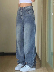 Hnewly - Pocket Design Blue Wash Boyfriend Jeans Hnewly