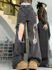 hnewly - Street Distressed Big Ripped Jeans hnewly