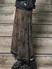hnewly - Vintage Leopard Print Lace Halter Skirt hnewly