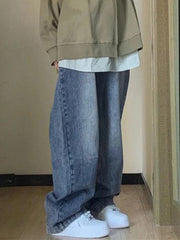 Hnewly - Pocket Design Blue Wash Boyfriend Jeans Hnewly