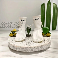 Hnewly 10Pairs Club Celebrity Ins Fashion Funny Creative Magnetic Attraction Hands Black White