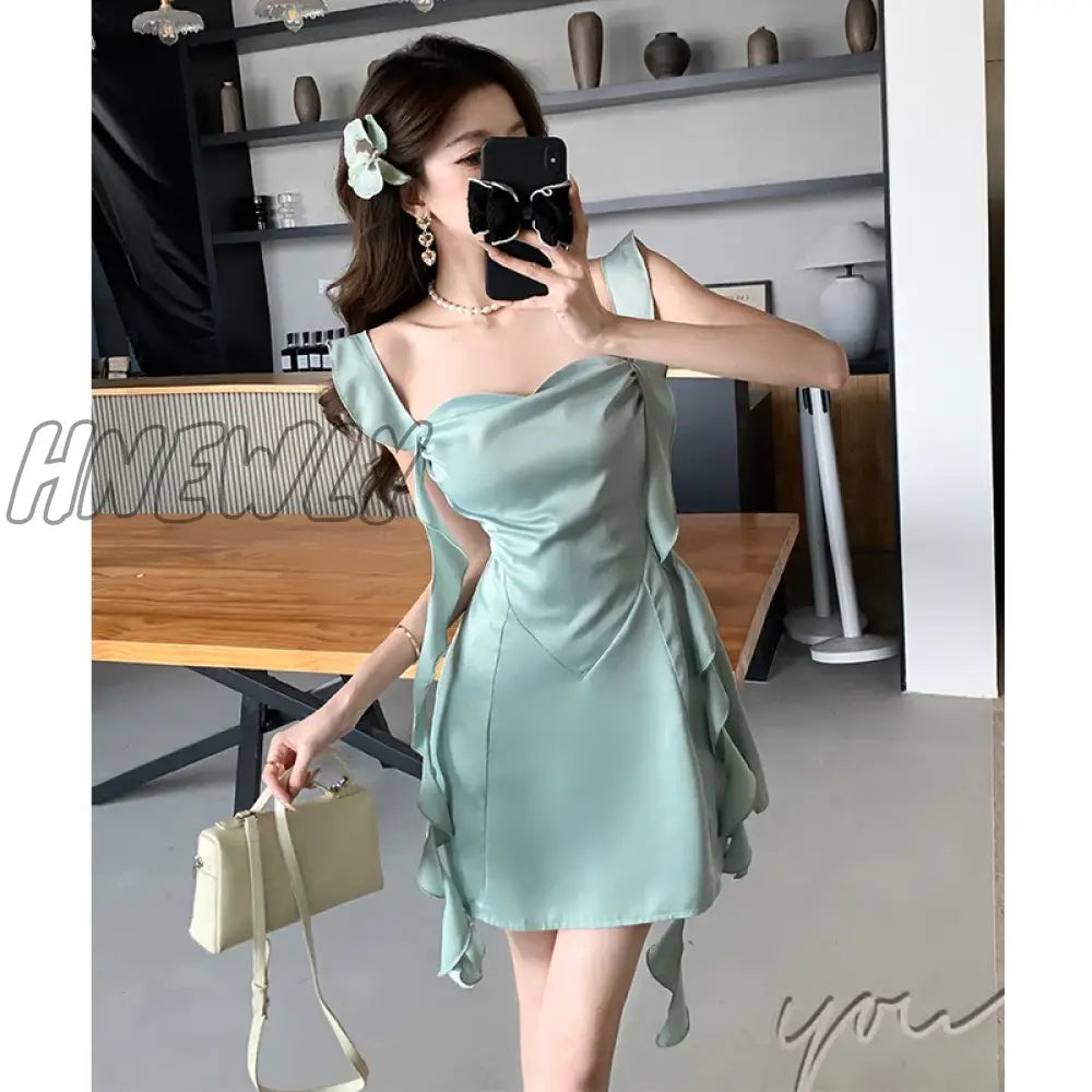 2024 Sexy Club Lace Patchwork Mini Dresses Women Fashion Camisole Streetwear Casual Package Hip