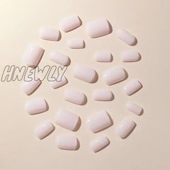 Hnewly 24Pcs/Set Wearable False Nails For Girls Women Removable Solid Color Short Fake Art Finished