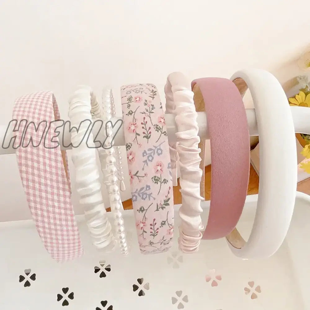 Hnewly 3/7 Pcs Set Fashion Women Cloth Hair Bands Headdress Headband Girls Hairband Hoop Female