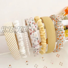 Hnewly 3/7 Pcs Set Fashion Women Cloth Hair Bands Headdress Headband Girls Hairband Hoop Female