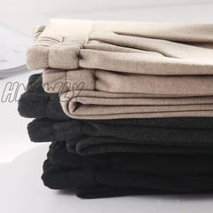 Hnewly 3 Colors Woolen Pants Women’s Harem Pencil Autumn Winter High Waist Elastic Korean Style