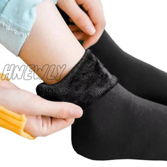 Hnewly 3 Pairs Lot Women Men Winter Warm Thicken Thermal Snow Socks Solid Color Floor Soft Velvet